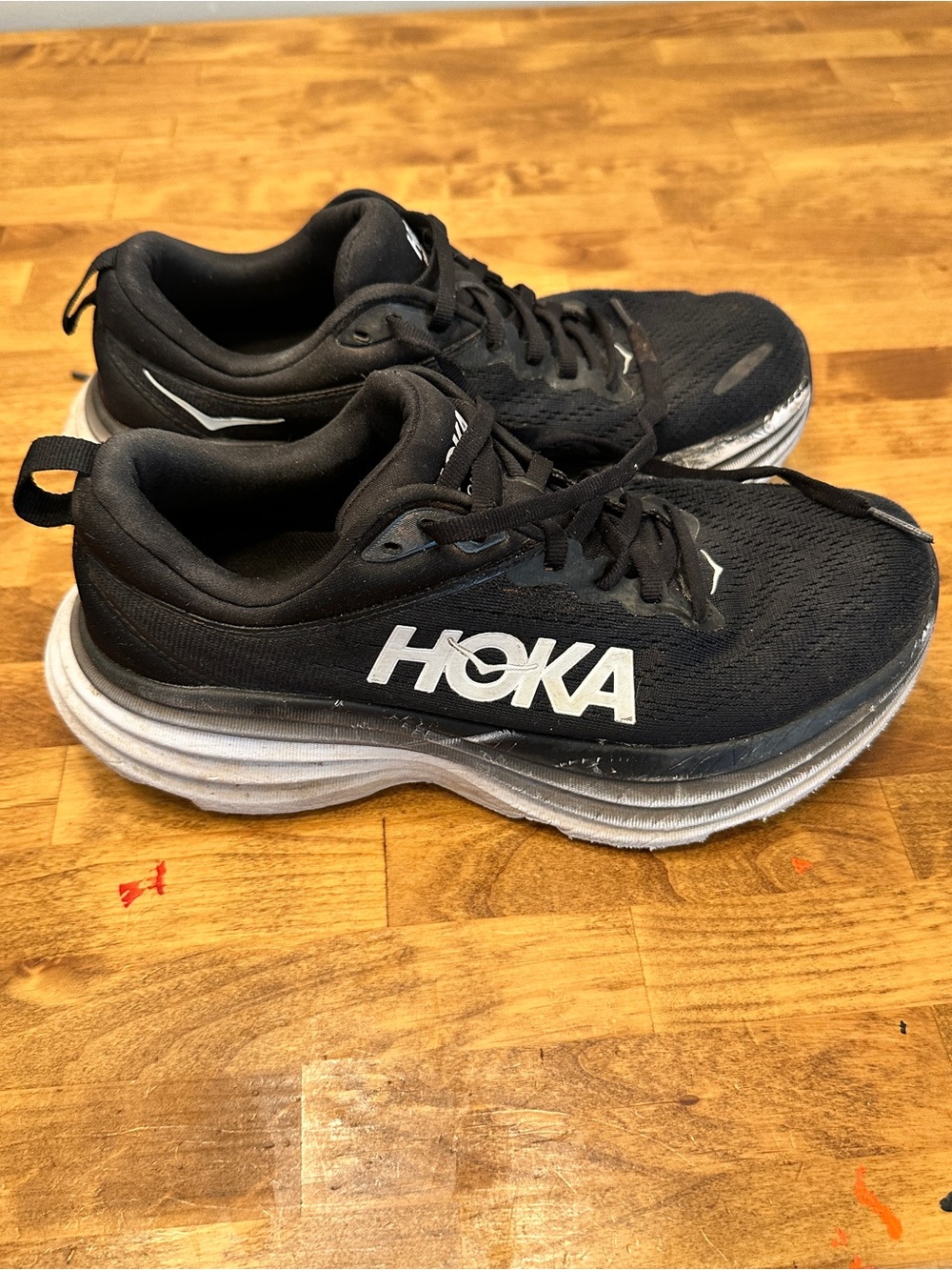 Hoka One One Kids Black and White Cushioned Sneakers